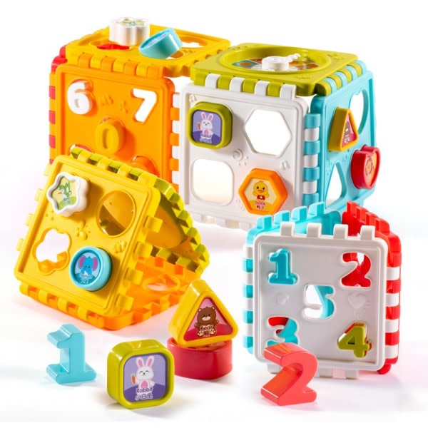Baby Tidlig Pædagogisk Legetøj Aktivitet Terning Shape Puslespil Matching Digital Byggeklodser