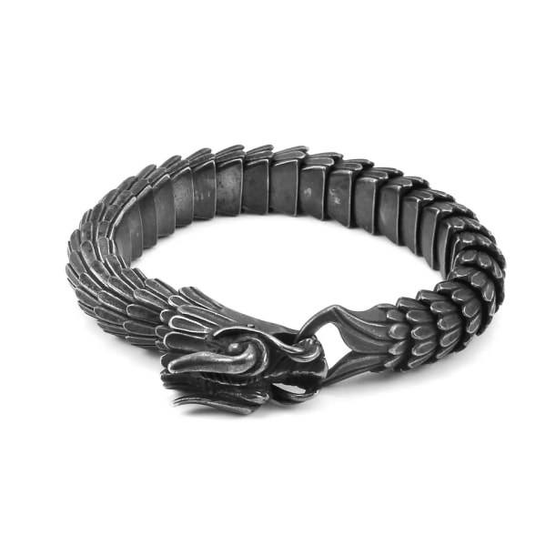 Drage spænde slange kæde til mænd punk sort armbånd rustfrit stål smykker rock tilbehør