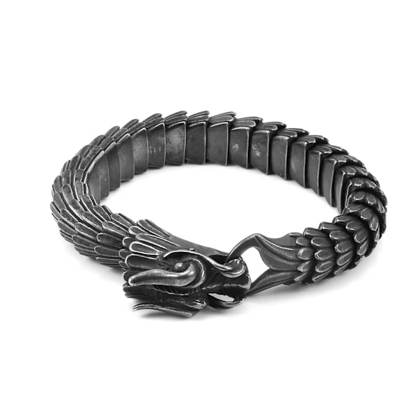 Drage spenne slange kjede for menn punk svart armbånd rustfritt stål smykker rock tilbehør