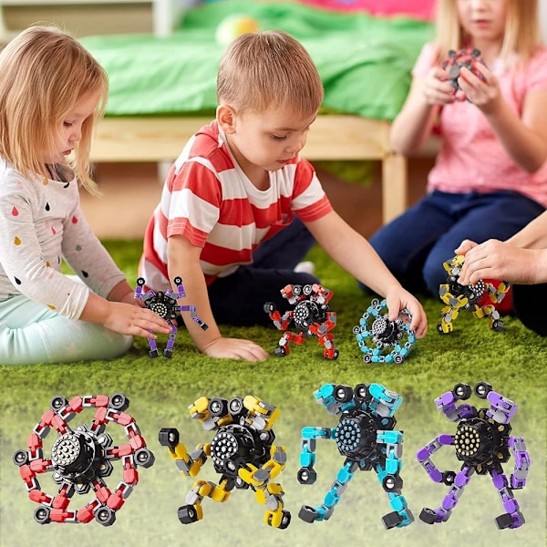 4 bitar Transformerbara Fidget Spinners Stress Lättnad Sensoriska leksaker