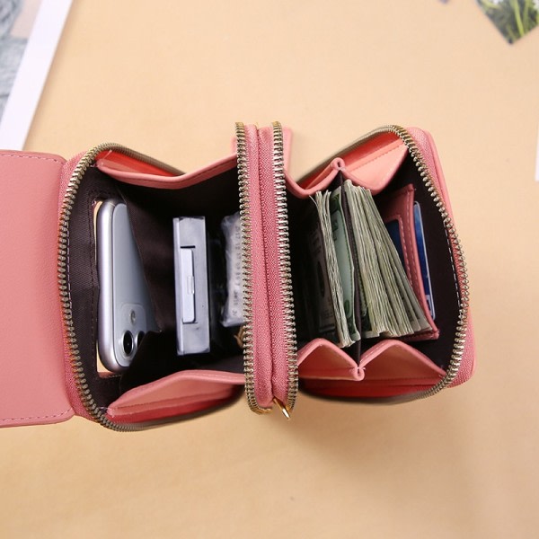 Dam väska handväskor mjukt läder små plånböcker pekskärm mobil telefon väska mode crossbody axelväskor