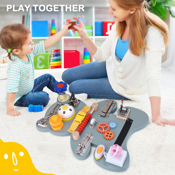 Barn björn upptagen bräda montessori vägg spel bräda musik mekanism upplåsning upptagen blockera pussel leksak