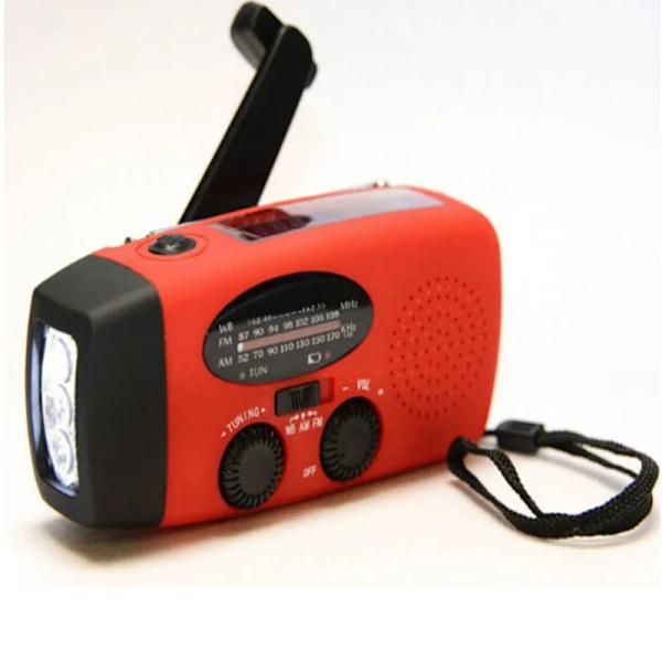 Multifunktionell Solar Hand Crank Radio FM AM WB NOAA Väder Radio 2000mAh USB Laddning Nödläge LED Ficklampa