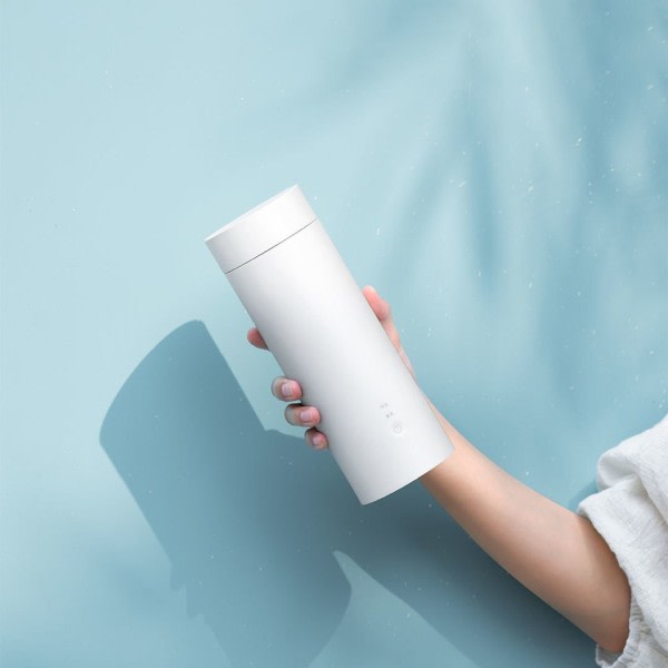 Elektrisk flaska vattenkokare bärbar kopp värme termisk mugg för te kaffe mjölk pulver resor vatten vattenkokare 400ml 220V