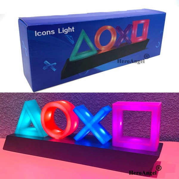 Voice Control Spil Icon Light til PS4 til Playstation Player Commercial Colorful Lighting