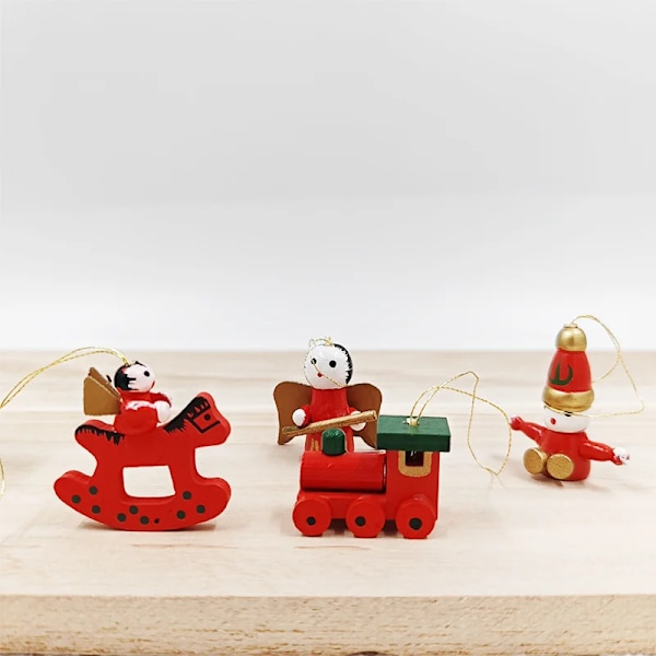 Trä jul hänge god jul dekoration till hem Navidad jul träd hängande prydnader