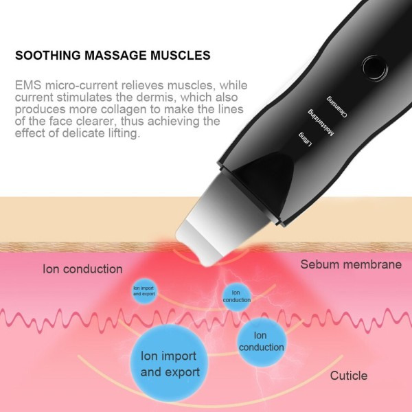 Vibration Ansikte Hud Scrubber Blackhead Remover Ansiktsbehandling Por Cleaner
