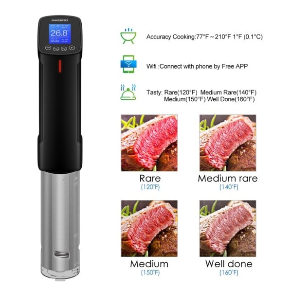 Tyhjiö Sous Vide liesi uppo kiertovesipumppu tarkka ruoanlaitto WI-FI ohjaus 1000W lämmitin tarkka lämpötila