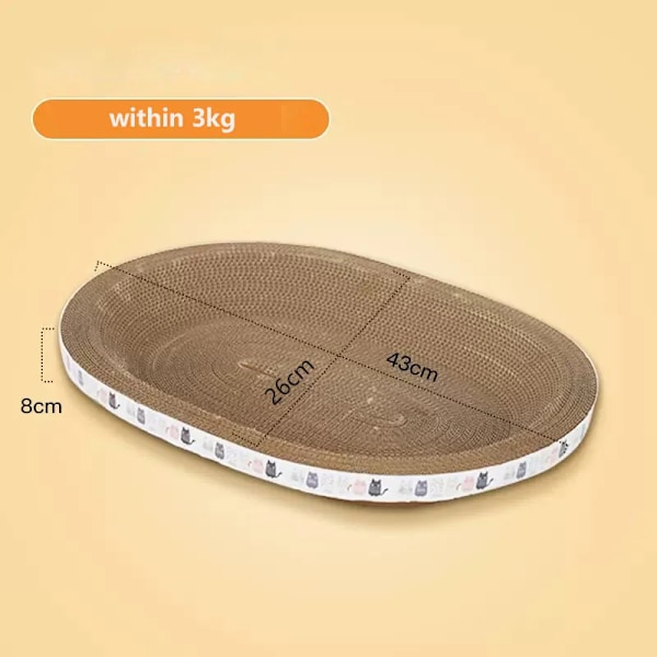 Korrugerad Cat Scratcher Cat Scrapers Round Oval Sliping Claw Leksaker