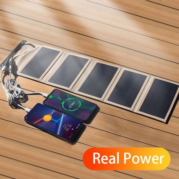 Solcellepanel   Bærbar Sammenleggbar Vanntett For mobil telefon strøm bank 10W Batteri lader