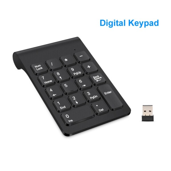 Trådløst tastatur mini digitalt nummer numerisk tastatur