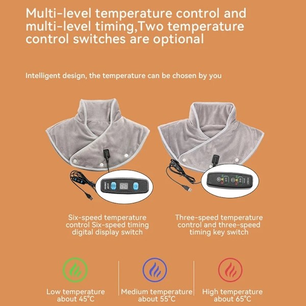Elektrisk Värme axel Nack Pad Massager USB Cervical Brace