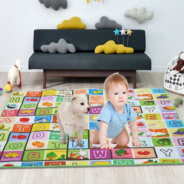 Baby Lege måtte Dobbelt sidet Print Børne Tæppe Uddannelseslegetøj til børn Crawling Tæppe