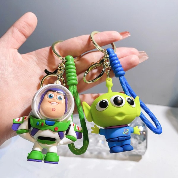 Toy Story Nyckelring Söt Three Eyes Alien Nyckelring Hänge Kawaii Disney väska Tillbehör