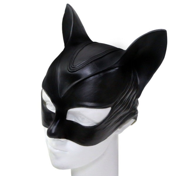 Sexy Katt Kvinne Selina Kyle Latex Maske Superhelt Film Cosplay Kostume Halloween Fest masker