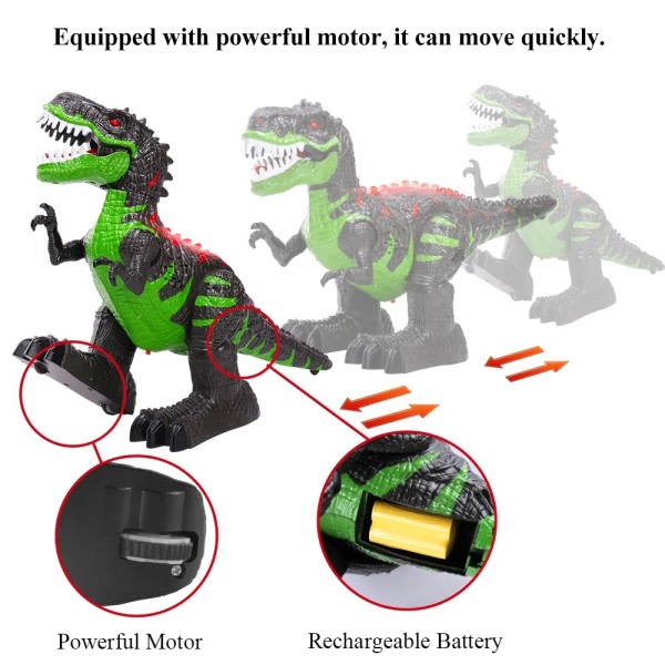 Fjernkontroll Dinosaurer Elektrisk Robot Lyd Lys Leketøy