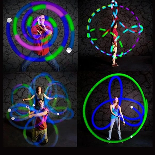 LED POI ball lysende magedans kasting ball yoga trening rekvisitter scene ytelse tilbehør