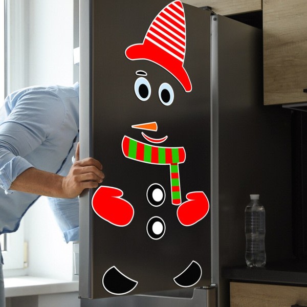 Køleskab magnet magnet køleskab klistermærke køleskab jul Snemand ansigt køkken køleskab væg klistermærker
