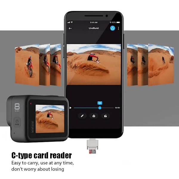 USB 3.1 Typ C Till Micro-SD TF Adapter Kortläsare Hög Speed Kort Läsare
