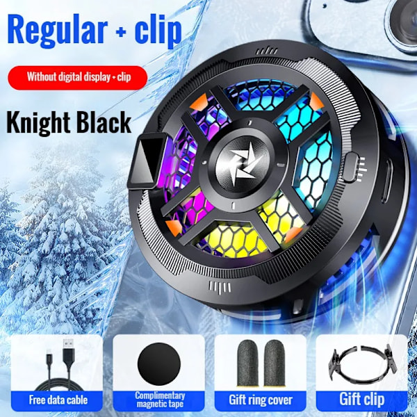 Matkapuhelin Magnetic/ Takaliitin 2 In 1 Puolijohde jäähdytin RGB valolla