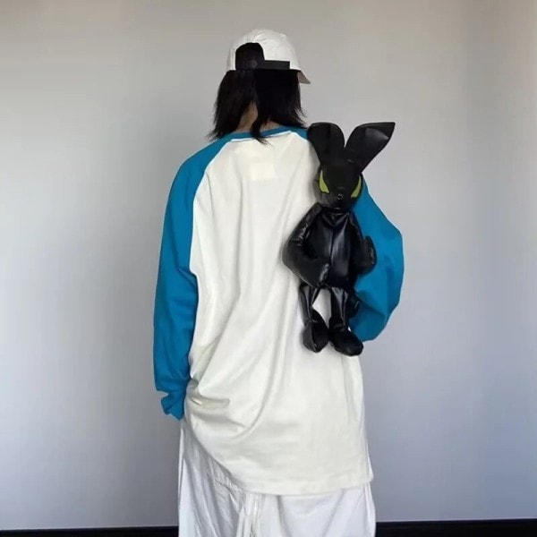 Kanin muotoinen reppu pieni söpö sarjakuva laukku naisille hip hop kiinteä laukku unisex Casual women's Monipuolinen laukku