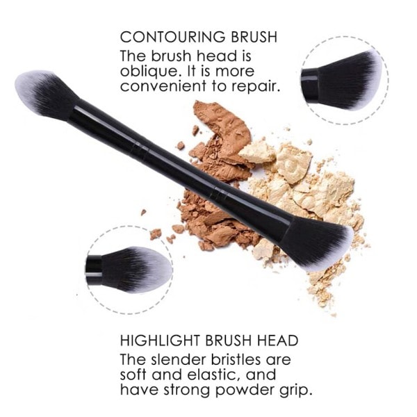 Double Ended Smink Borstar Ansikte Borste Reparation Brush Contour Brush