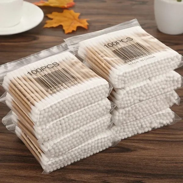 100 styck Per Pack 5 Pack Double ended Bomull Swabs