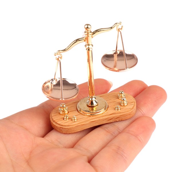 Docka hus miniatyr tillbehör mini balans skala modell leksak dekorativ