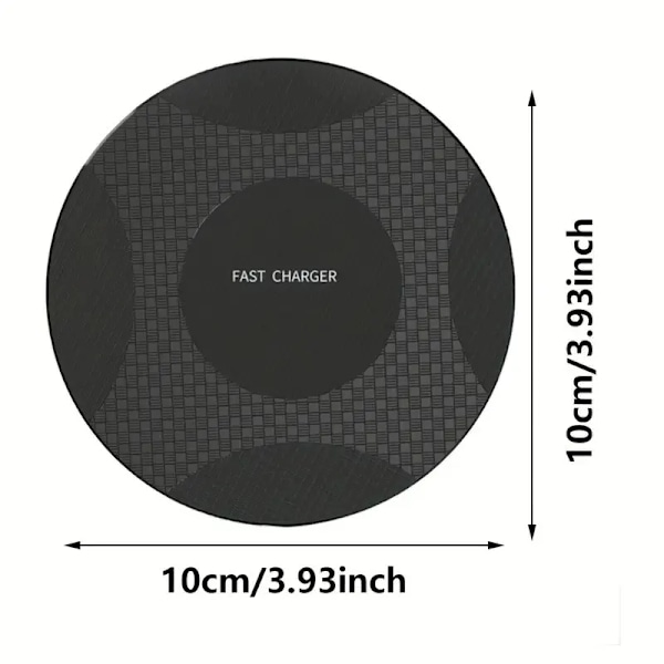 10W trådløs lader pad stativ desktop ultratynn mobil telefon rask lading dokk stasjon