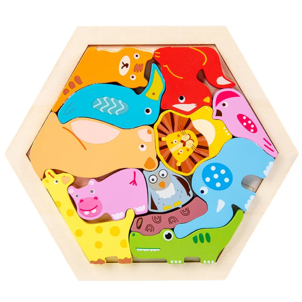 Baby leksak Trä pussel Kreativt 3D pussel för Barn's Intelligens Utveckling Ealy Utbildningsleksak