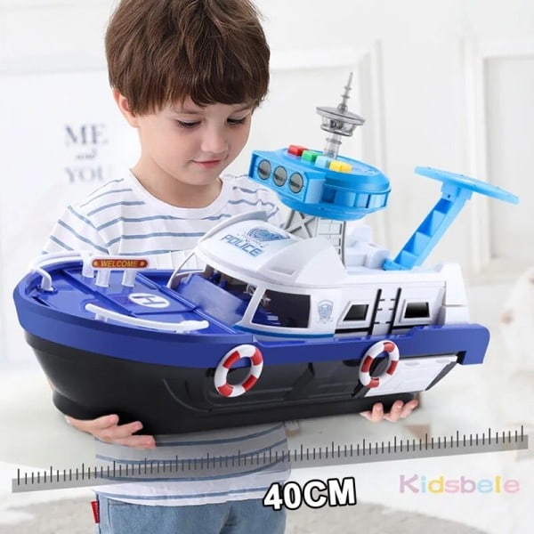 Simulering Spår Tröghet Båt Diecasts & Toy Fordon Music Story Light Toy Skep Modell Toy