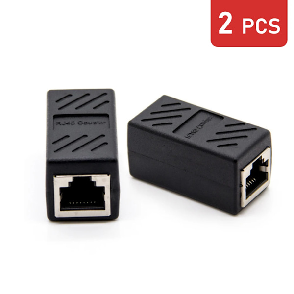 2 delar RJ45 kontakt Nätverk förlängare Ethernet Kabel RJ45 förlängare adapter Gigabit gränssnitt hona till kvinna nätverk kontakt