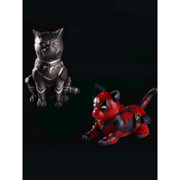 Äkta Auktorisation Deadpool och Black Panther Cat