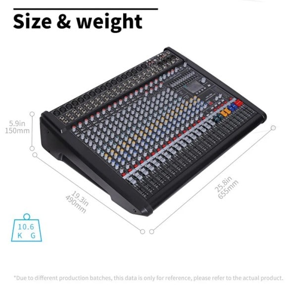 CMS1600-3 48V Phantom Audio Mixer Console Professional 16 Channel Compact Mixing Desk System For Stage Church Studio