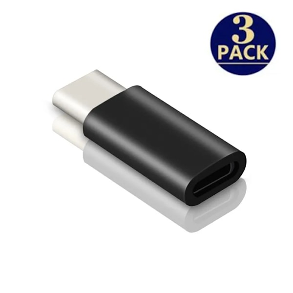 3 bitar Lightning Kvinna Till USB C Hane Laddare Adapter