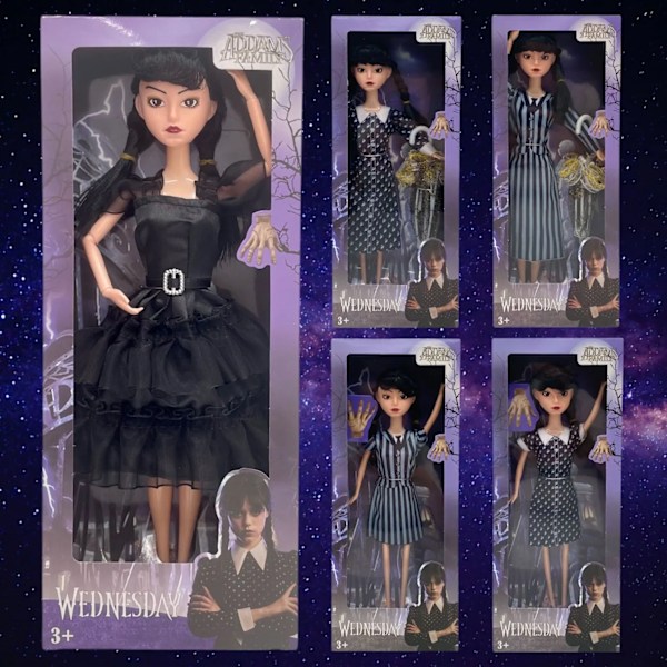 Onsdag Addams Familj Action Figur Anime Movable Doll Söt Dekoration Perifera tillbehör docka