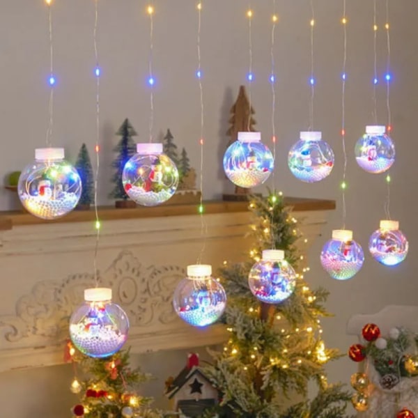 Ferie LED streng Lys Farverig Lys 8 Modes EU stik Udendørs Have Bryllup Hjem Værelse Jule Dekoration Lampe