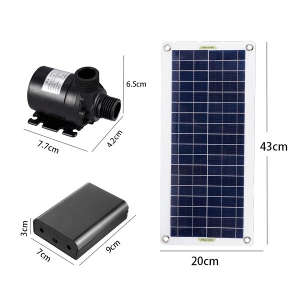 50W 800l/h Borstlös Solar Vatten Pump Monocrystalline Silicon Low Noise Continuous Arbete Dam Pump