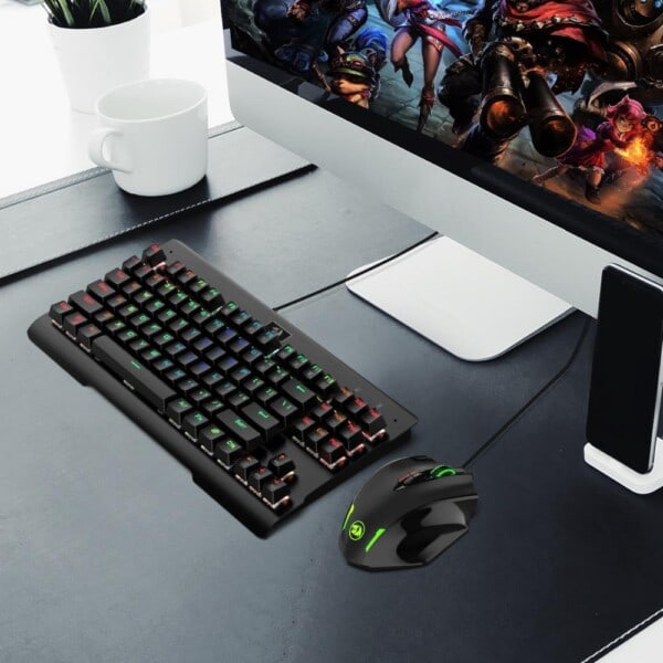 Kabelforbundet Lys RGB PC Gaming Mus Med Side knapper