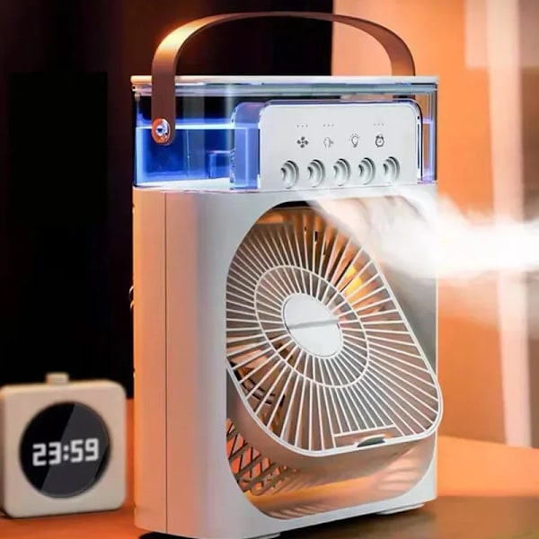Tuuletin ilmastointi USB sähkö tuuletin LED yö valo vesi sumu hauska 3 tulo 1 ilma kostutin kotiin