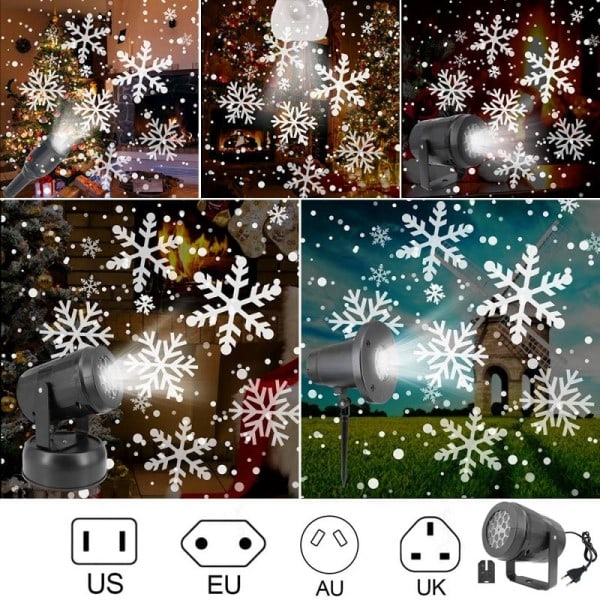 Jul fest ljus snöflinga projektor ljus led scen ljus