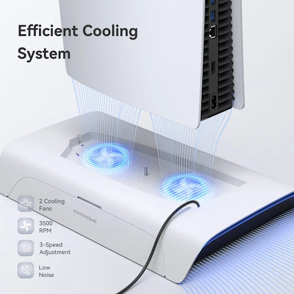 Cooling Station for PS5 Tilbehør Vertikalt Stativ med RGB for Playstation 5 Gaming Tilbehør
