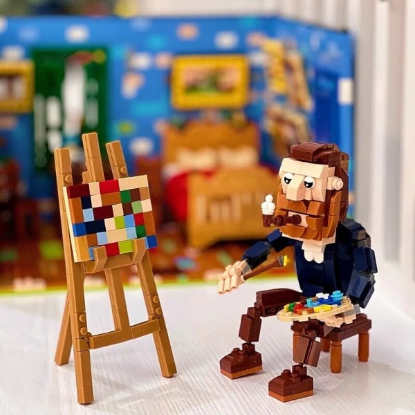 Van Gogh Starry Nat  Beethoven Klaver Einstein Bygge Klodse Hjem Dekoration Legetøj