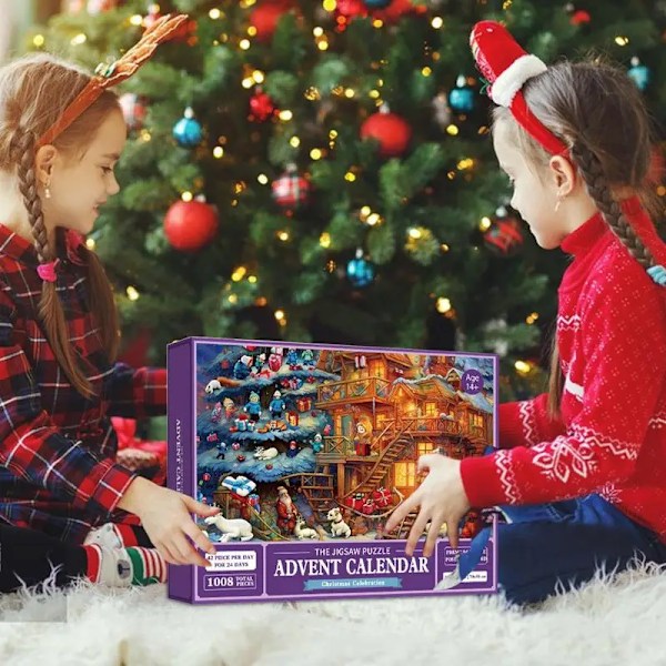 Jul advent kalender pussel present ask 24 dagar jul nedräkning kalender