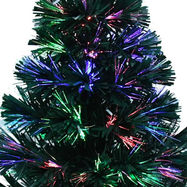 24 Grøn Forbelyst Mini  Fiber Optik Bordplade Kunstig Juletræ med LED lys
