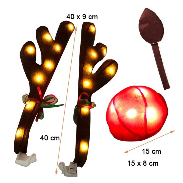 LED hohtavat sarvet joulu auto koriste tarvikkeet auto kuorma-auto asu poro  hirvi sarvet 59d9 | Fyndiq