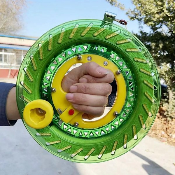 Drage Snelle Winder Brann Hjul Snor Flying Håndtak Verktøy Twisted Snor Line Grip For Fying Kites 200M