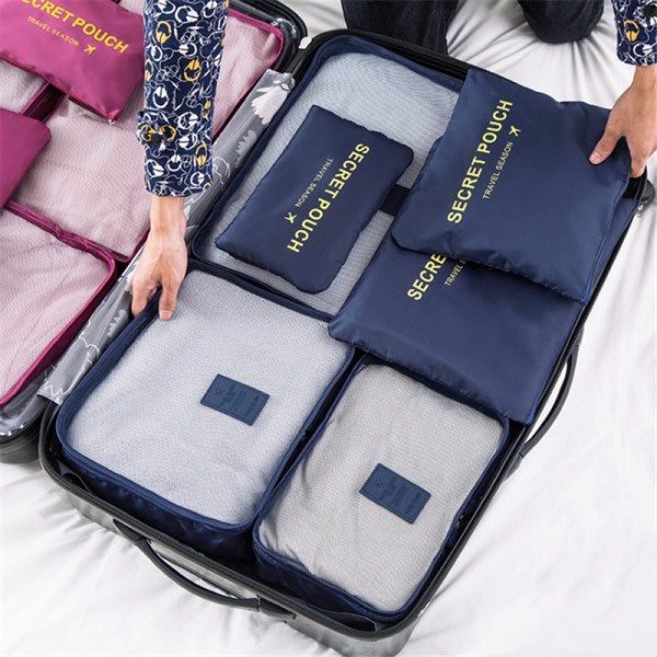 Rejse tasker sæt vandtæt pakning terning bærbar tøj sortering arrangør bagage tote system holdbar ryddig pose