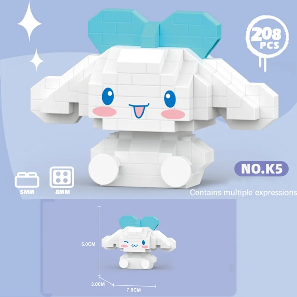 Rakennus Block Anime Figuuri Kuromi Kootut Lelut Koriste Ornamentti Malli Lapset's Pulma nuket