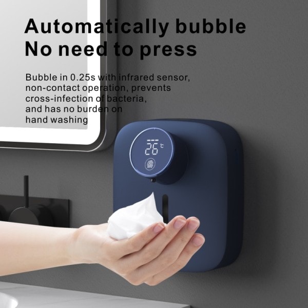 Multifunktionell Vägg monterad Automatisk Infraröd Sensor Skum Tvål Dispenser